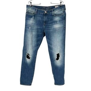 Mavi Ada Jeans Womens Size 31 Blue Medium Wash Cotton Denim Distressed Boyfriend